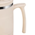 Miniatyrbilde 8 av 8: 500 ml isolert kaffekopp med lokk, sammenleggbar skje, rustfritt stål, termokopp for te, varm kakao, kald drikke, beige