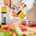 Miniatyrbild 5 av 5: Gul Refillable Salt och Pepparkvarn Set med Justerbar Grovhet