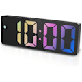 Miniatyrbild 1 av 5: Uppgraderad digital väckarklocka, LED-klocka för sovrum, elektronisk skrivbordsklocka med temperaturvisning, justerbar ljusstyrka, röststyrning, 12/24H D