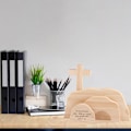 Miniatyrbild 6 av 8: Scen för påskuppståndelse Träprydnader för hemmabordet Jesus julkrubba Dekorationer Kristen figurin prydnad