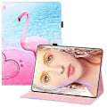 Miniatyrbild 1 av 5: För Huawei Enjoy Tablet 2 10.1 / Matepad T 10s Färgad Ritning Horisontell Flip PU Läderfodral Med Hållare & Kortplatser & Plånbok Zekai Flamingo