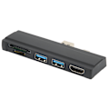 Miniatyrbillede 6 af 8: Til Surface Dock 5 i 1 5 Gbps hukommelseskortlæser 4K opløsning Aluminium Shell Hot Swap USB3.0 Hub til Win10 til Win XPBlack