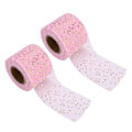 Miniatyrbillede 3 af 8: 2 ruller glitter tyl med skinnende udseende, nem at bruge, tilstrækkelig mængde, fire farver, netstof tyl til DIY-dekoration, pink