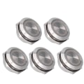 Pikkukuva 2 / 8: 5 kpl Momentary Push Button Switch Metal Auto Reset Ultra Thin Vedenpitävä LED 19mmAC220V Punainen
