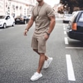 Miniatyrbilde 4 av 5: Herre Sommer Kort Ermet Sports Fritid Sett XL Mørk Blå