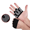 Miniatyrbilde 1 av 5: Sklisikre halvfinger treningshansker for trening, vektløfting, sport - Palm Protector (grå, stor)