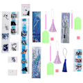 Miniatyrbild 6 av 8: 3 st DIY Diamantmålning Bokmärken med Tassel för Vuxna Blanka Diamanter Konstset