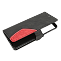 Miniatyrbild 3 av 8: PU - läder Flip Wallet Phone case 2 Färg Splits Stötsäkert Telefon Skyddsfodral Case för Samsung S21 Ultra Black