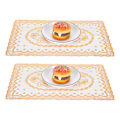 Miniatyrbillede 8 af 8: 2 STK 30cmx45cm PVC Bordmåtte Guld Dækkeservietter Cup Coaster Pad Køkken BryllupsdekorationStyle 1