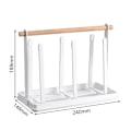Miniatyrbillede 2 af 5: Flaskestativ, Flasketørrestativ til køkkenbordplade med silikonekroge og drypbakke, sort metal, til 6 flasker