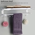 Miniatyrbillede 4 af 6: 40 cm brusehylde Foldbar aluminiumshåndklæde knagerække med 5 kroge sølv