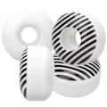 Miniatyrbillede 1 af 8: 4 STK 95A PU hvid stribe 52x30 mm skateboard dobbelt vippehjul nedhastighedsglidehjul