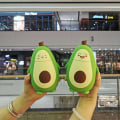 Miniatyrbillede 5 af 8: Bærbar dobbeltlags glas tegneserie avokado vandkop - sød og praktisk studentergave