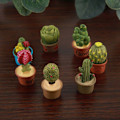 Miniatyrbilde 3 av 8: Tiny Cactus Miniatyr Sukkulent Planter Pot Dukkehus dekorasjon Mini Plant (7 stk)