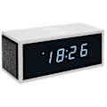 Pikkukuva 1 / 5: Luova Älykäs Monitoiminen Langaton Lataava Herätyskello Puinen Bluetooth Kaiutin LED (Valkoinen)