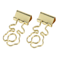 Miniatyrbillede 7 af 8: 100 stk. Mini Binder Clips Blomsterform Stærk Klemmekraft Metal Lang Hale Clips Kontorartikler Guld