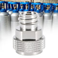 Miniatyrbillede 3 af 8: Messing CO2-adapter til udskiftning af tankbeholder (sølv)