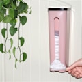 Miniatyrbild 5 av 5: 2-pack väggmonterad soppåshållare, självhäftande förvaringsorganisatör för kök, rosa, 31 x 10 x 10 cm / 12,2 x 3,9 x 3,9 tum