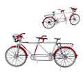 Miniatyrbild 6 av 8: Tandem Mini Cykelmodell Hög Simulering Utsökta Detaljer Legering Cykelmodell för Hemmakontor Skrivbordsdekorationer Gåvor