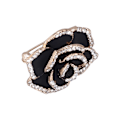 Miniatyrbillede 6 af 8: Kameliabrosche - Elegant og udsøgt broche med rhinsten til kvinder, tøj, silkeskærf, dekoration, gave, sort