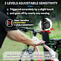 Miniatyrbillede 3 af 5: Trådløs cykelalarm: Super høj 115db vibrationsbevægelsessensor sirene, tyverisikringssystem, vandtæt, USB-C genopladelig