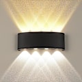 Miniatyrbillede 5 af 5: 12W Sort Aluminium LED Indendørs Væglampe, Moderne Væglampe Op Ned Spotlampe til Stue Soveværelse Hall Trappe Gang (Varm Hvid)