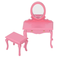 Miniatyrbillede 4 af 8: Dukkehus Sminkebord 1:12 Skala Pink Høj Simulation Lys Farve Mini Sminkebord til 1:12 Dukkehus