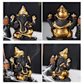 Miniatyrbillede 1 af 8: Tilbageflow Røgelseholder Smuk Vandfald Røgelsebrænder til Meditation Kaffebar Gylden