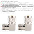 Miniatyrbild 7 av 8: 2st UHF hane PL259 till hona SO239 rätvinklig RF koaxialadapter kontaktomvandlare