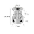 Miniatyrbillede 5 af 5: Pakke med 10 GT2 Tandremsskiver med 16 Tænder 3D Printer Tænder, 5mm Boring, 6mm Bredde