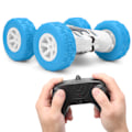 Miniatyrbild 2 av 8: X‑013A 2.4G Fjärrkontrollbil 360 Graders Rotation Dubbelsidig RC Bilfordon Leksak PresentBlå