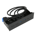 Miniatyrbillede 7 af 8: 5,25 tommer frontpanel 2-ports USB-port Optisk drev Frontpanel USB 3,0 til 19 ben metal optisk drevbås til pc-computertaske