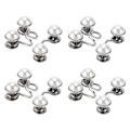 Miniatyrbilde 7 av 8: 16 stk knappepinner Gjenbrukbare Solid Slitesterk avtakbar kortspor Design Praktisk Jean-knapp Liten hvit perle