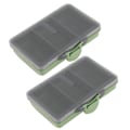 Miniatyrbillede 7 af 8: 2 stk. fiskekrog agn gadget boks mini PP opbevaringsboks etui til fiskegrej tilbehør 3 rum