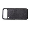 Miniatyrbild 3 av 8: Vikbar skärm Phone case Läder Vikbar cover för Samsung Galaxy Z FLIP 4 Svart
