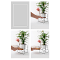Miniatyrbillede 4 af 8: Sukkulente potter med stativholder Hvid moderne keramisk blomsterkrukkepotte Sort jernstativ Bambusbakke Hjemmekontor Indendørs dekoration