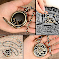 Miniatyrbild 3 av 5: Mini DND Tärningsset med Steampunk Brons Ihåligt Fodral för Fickur, 7st Polyedriska Metalltärningar, Dungeons and Dragons Gåvor
