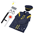Miniatyrbild 8 av 8: Polisrollspel Kostym Doug Officer Klä Ut Prestandakläder Set för Barn