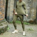 Miniatyrbild 4 av 8: Utomhussport Long Johns Thermal Wear Underkläder Topp och byxor 2-delad Set Snabbtorkande Närpassning(XXL)