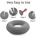 Miniatyrbilde 2 av 5: 2 Stykker Donut Setepute, Oppblåsbar Ring Setepute, Oppblåsbar Setepute med Pumpe, Puter for Biler, Sofaer, Skrivebord og Rullestoler 39cm ((Blu