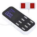 Miniatyrbilde 8 av 8: 8 porter hurtigbillader, multippel USB-ladestasjon, digitalt display for IOS/Samsung