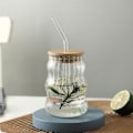 Miniatyrbillede 3 af 4: 2024 Ny Kaffeglas Kop Med Sugerør Holdbar 500ml Transparent Stilfuldt Design Kreative Drikkeglas Hjem Køkkenartikler2