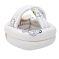 Miniatyrbilde 1 av 8: Baby Cloth Protective Cap Comfortable AntiCollision Toddler Learn to Walk Head Protection(Gray White )