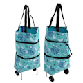 Miniatyrbillede 7 af 8: Sammenklappelig Trolley Taske Foldbar Indkøbspose Lærred Multifunktionel Indkøbspose med Hjul til Ældre Type2