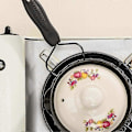 Miniatyrbillede 4 af 5: Varme Diffuser Plade Flammereducer Emalje Flammeguard Simre Ring Stegeplade Varmebeskytter Varmetæmmer Til Hjemmekøkken Madlavning Sort