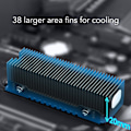 Miniatyrbillede 4 af 6: M.2 SSD Cooler 38 Køleribber Multi Channel Base Mg aluminiumslegering SSD Heatsink med Thermal Pad til PC Office