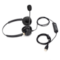 Miniatyrbillede 2 af 8: Telefon headset binaural kontor telefon headset med mikrofon og lydstyring