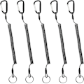 Miniatyrbillede 1 af 5: 5 stk. Nøglering Spiral Elastisk Fiskesnor Sikkerhedssnor Udtrækkelig Lanyard med Karabinhage for at Forhindre Tabte Nøgler, Tænger og Værktøj