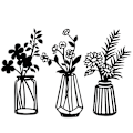 Miniatyrbild 1 av 5: 3 Delar Metall Blommor Väggdekor Svart Metall Väggkonst Metall Blommig Väggskulptur för Uteplats Balkong Vardagsrum Sovrum Matsal Kök Dekoration