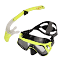 Miniatyrbilde 3 av 8: Justerbart snorklesett for voksne, snorkelbrille og pustetube, snorkleutstyr for voksne til svømmetrening, gult